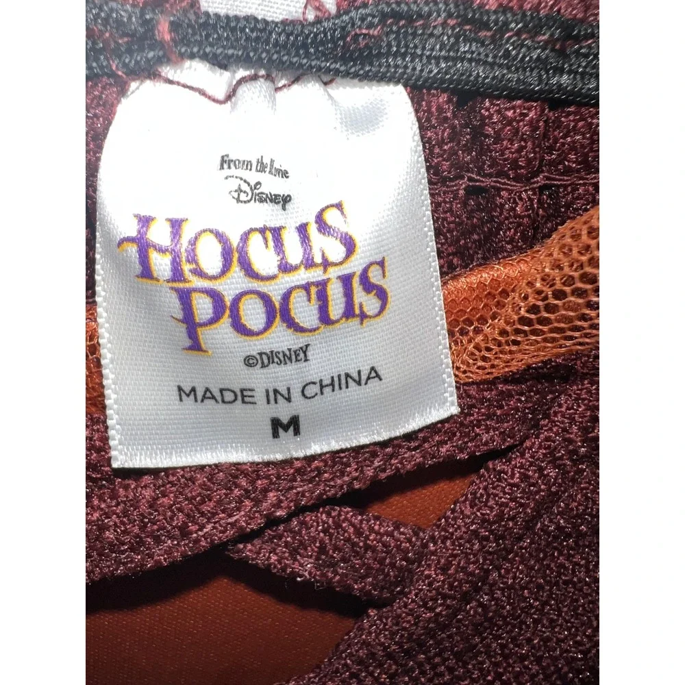 Disney Hocus Pocus Mary Sanderson Costume Dress Kids Medium Burgundy Orange - Picture 3 of 4